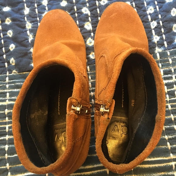 Final Markdown ~ Dolce Vita Orange / Tan Western Ankle Boots, Size 8 - Picture 6 of 7